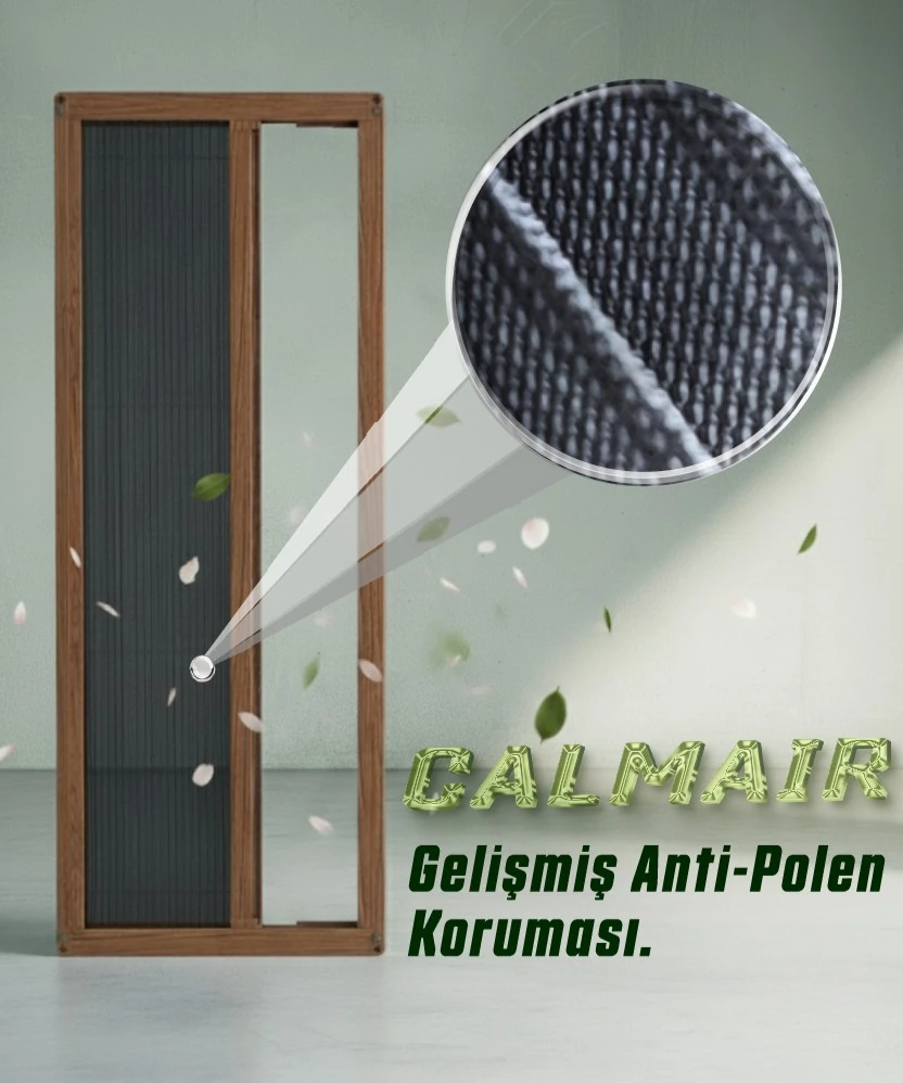 CalmAir Sürgülü Katlı Sineklik Kapı - Maun Sineklik